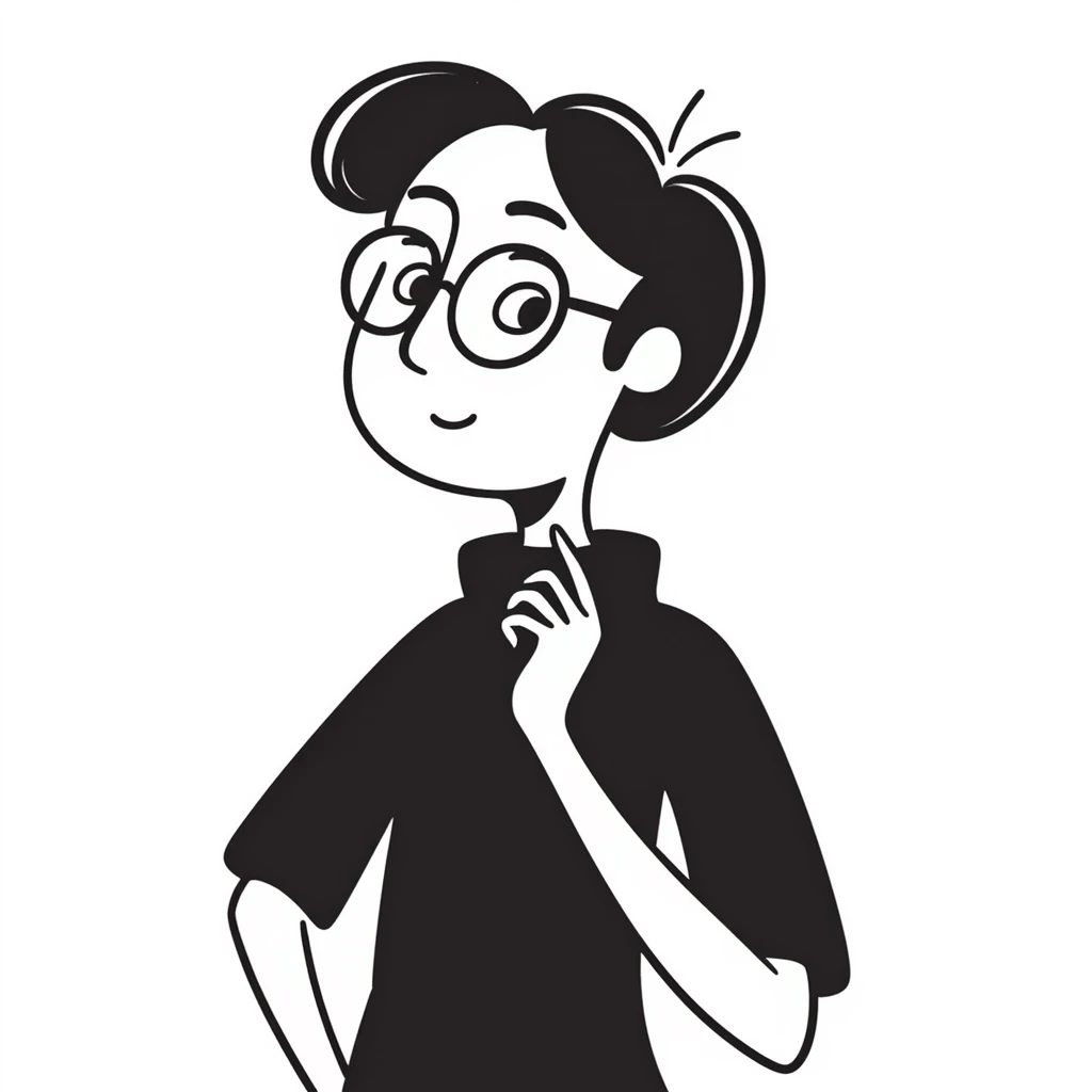 woman in her 20s with auburn pixie cut (side part) and glasses emoji
