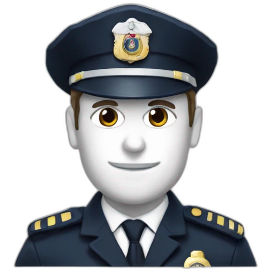 macron with a cop's hat emoji