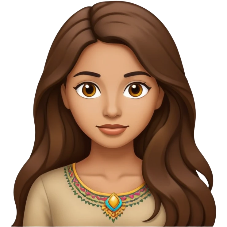 hispanic woman long brown hair emoji