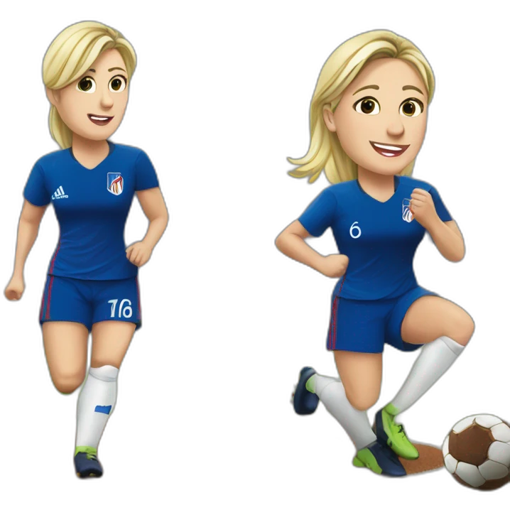 Marine le Pen qui joue au foot emoji