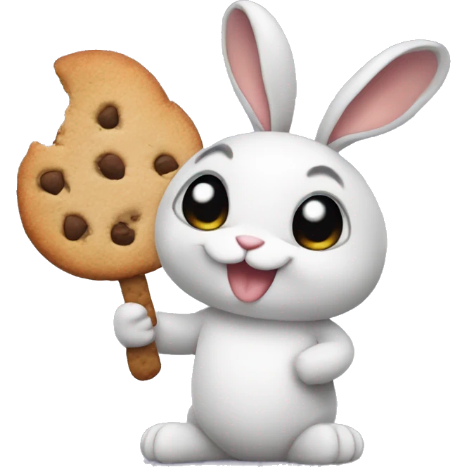 rabbit holds cookie emoji