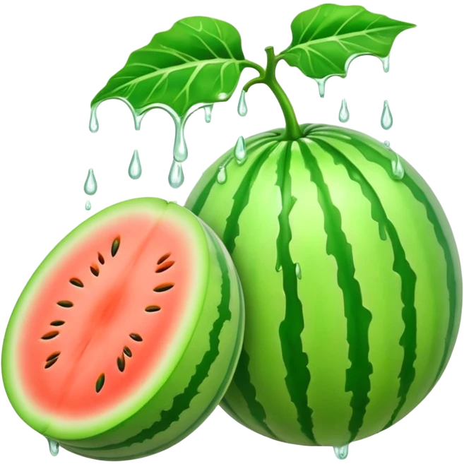 Melons dripping wet emoji