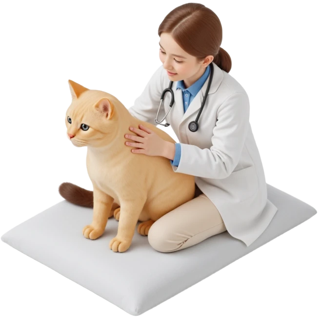 veterinarian examining a cat emoji