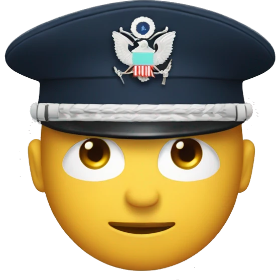 Cap with militar design emoji