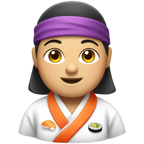fat sushi master with bandana emoji