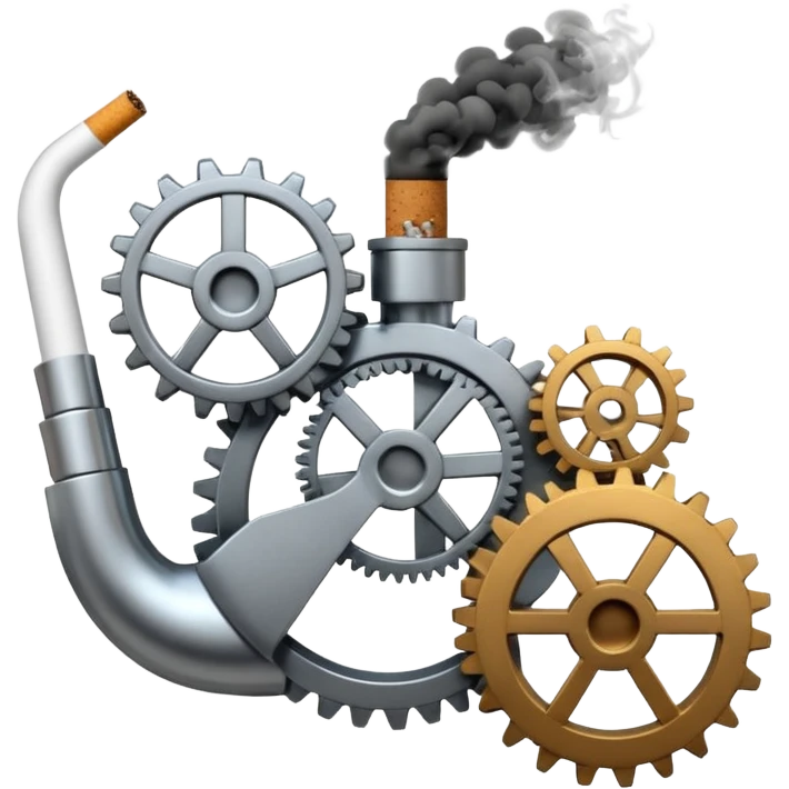 A cog smoking a cigarette emoji