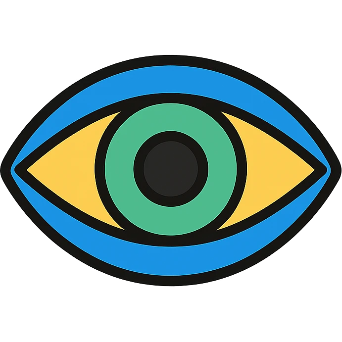 an eye, color outline icon style, clean lines, simple and recognizable emoji