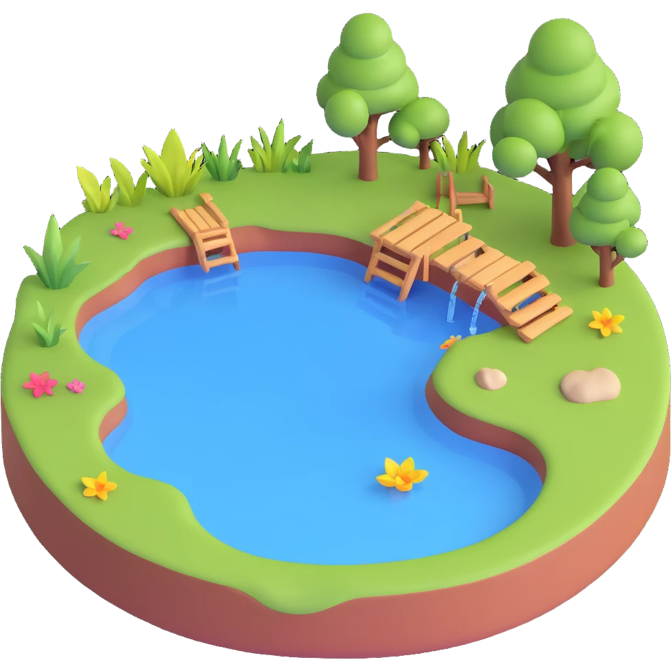 A peaceful water pond emoji