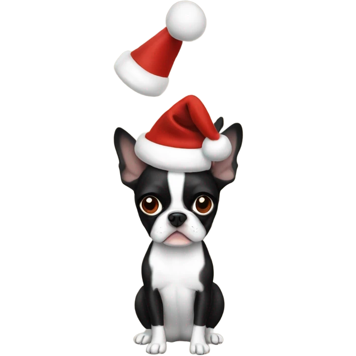 Boston terrier xmas emoji