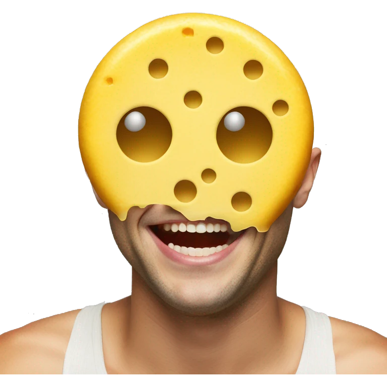 round yellow smiley face with swiss cheese-like holes in head emoji