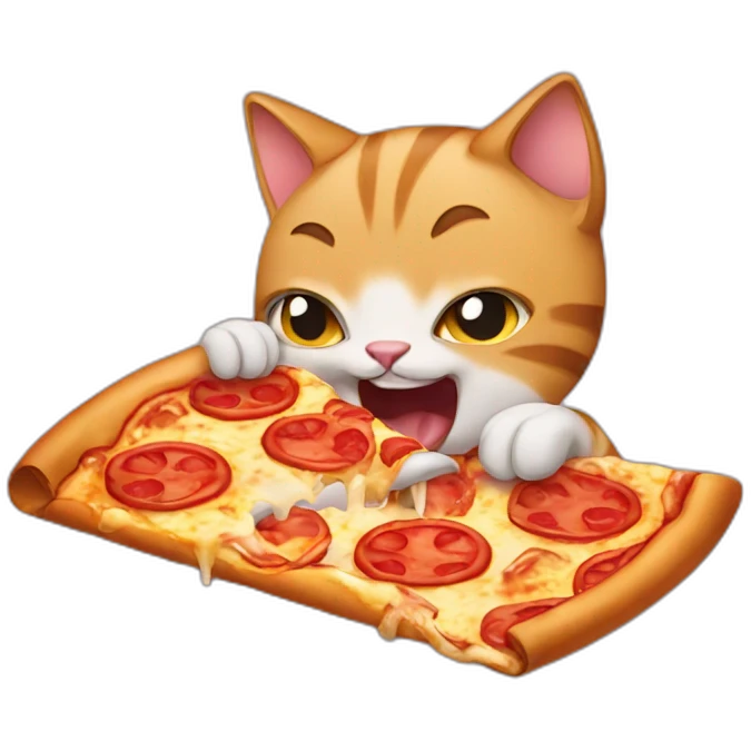 cat eating pizza emoji