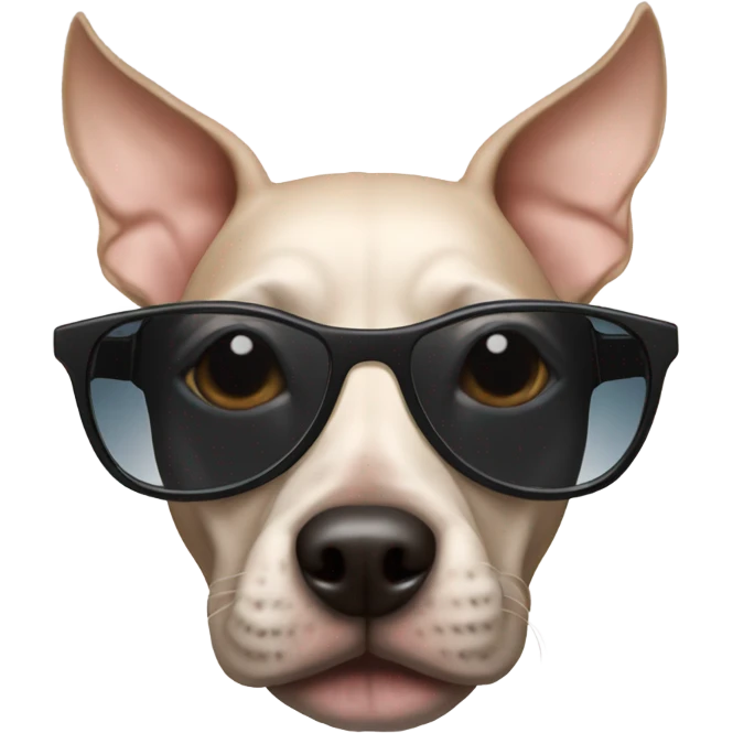 American Hairless Terrier with sunglasses  emoji