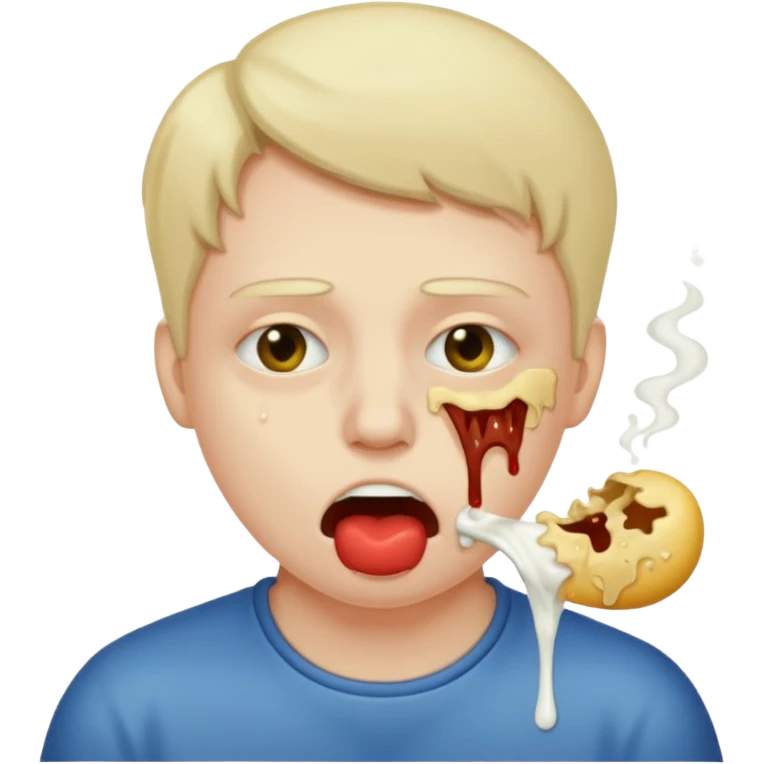 vomit with saliva in the mouth emoji