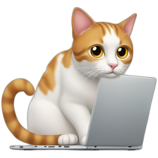 Cat behind a laptop emoji