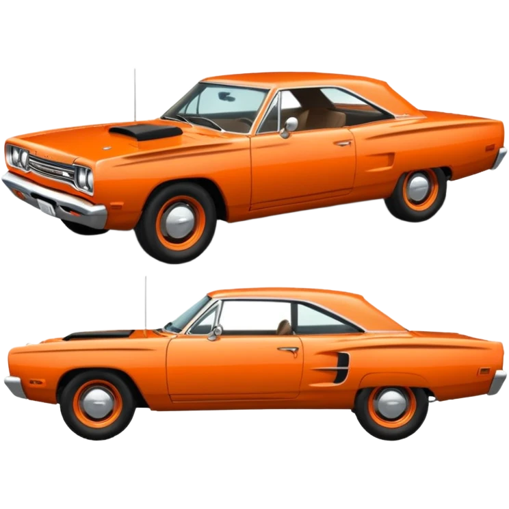 1969 roadrunner car in orange emoji