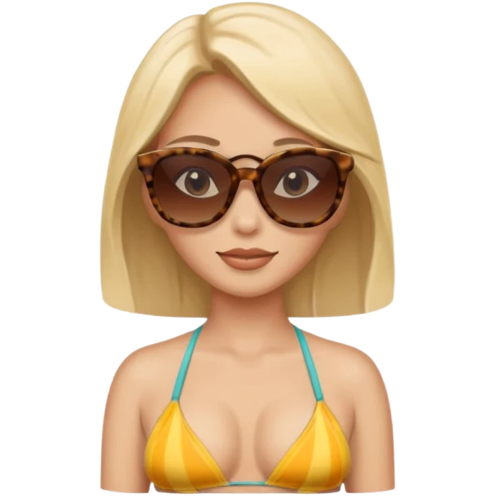 baddie in a bikini, sunglasses emoji