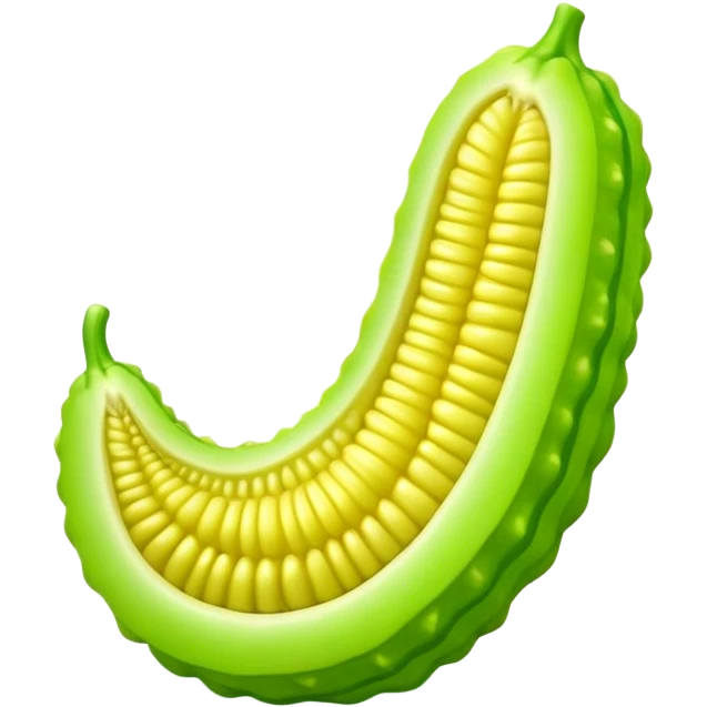A long strip of bitter melon emoji