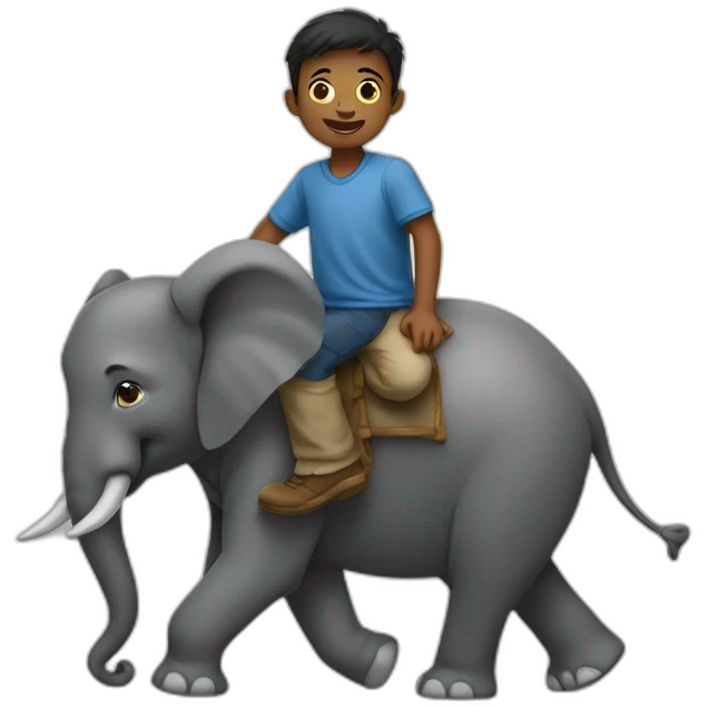 Garçon sur un éléphant emoji