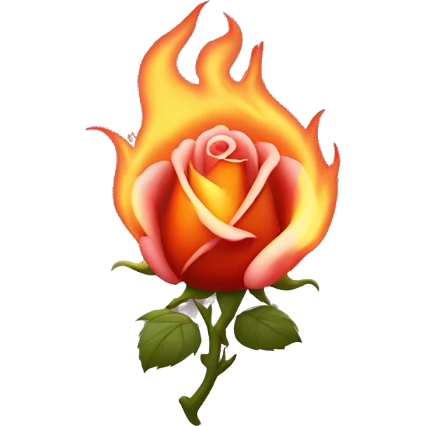 Cœur rose avec des flammes  emoji