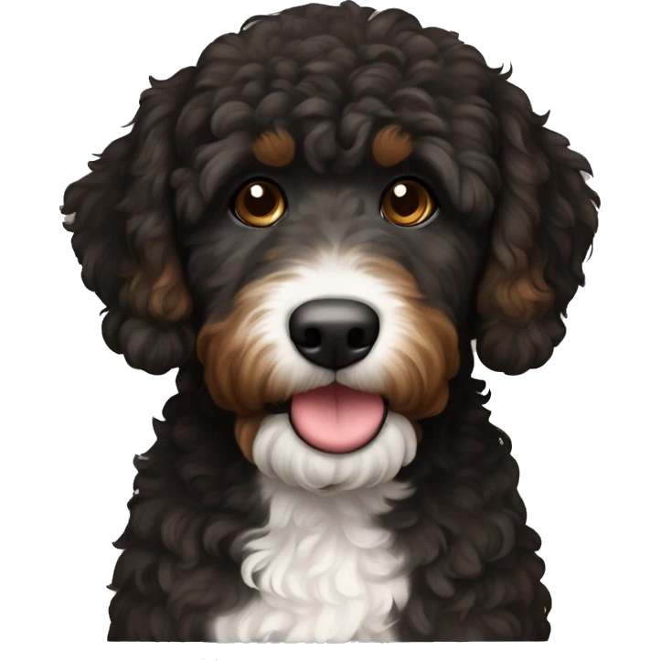 Black and brown bernadoodle  emoji
