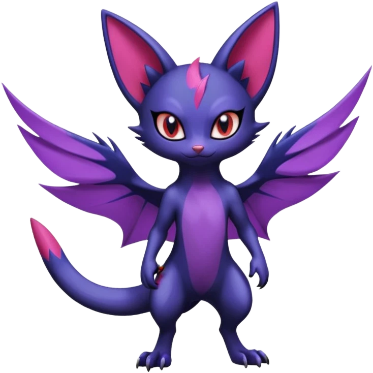 Sneasel-Purrloin-Noibat-Fakémon-hybrid-creature (full body)  emoji