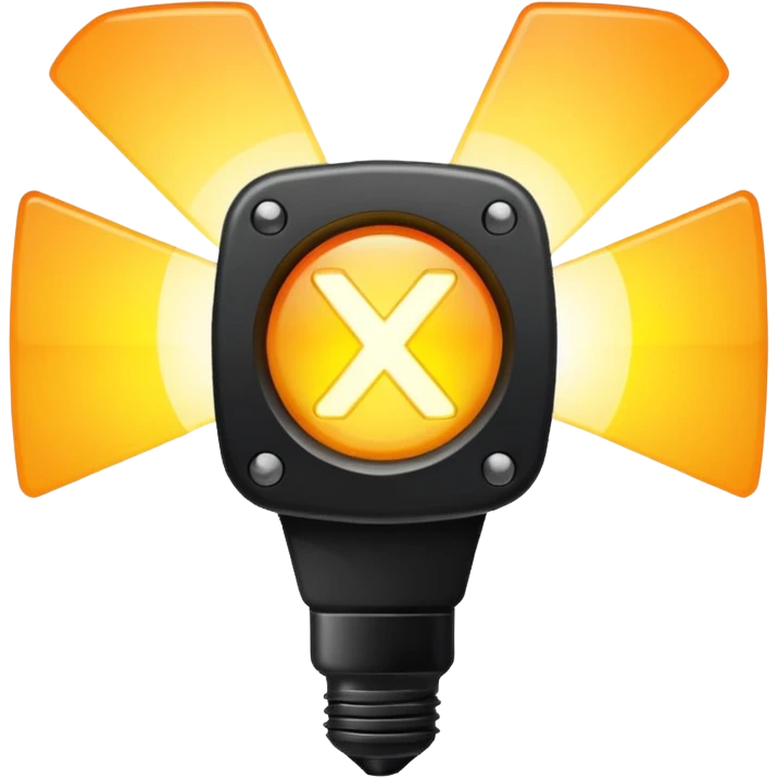 Strobe light with a black X over it. emoji
