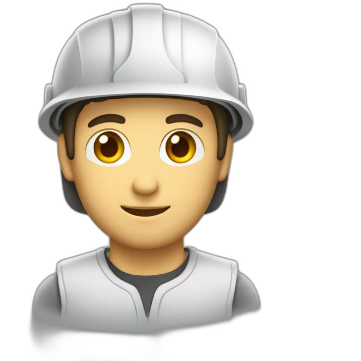 ingeniero pelo rubio , con casco y que diga Jhan emoji