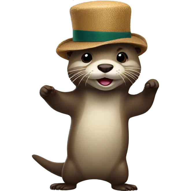 Otter with a hat dancing emoji