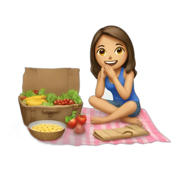 Girls making picknick emoji