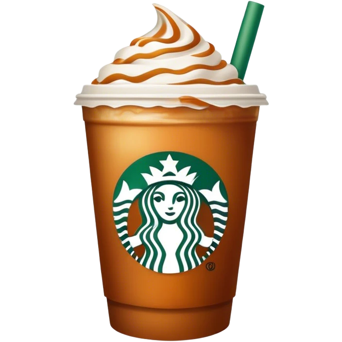 A starbucks coffe with caramel emoji