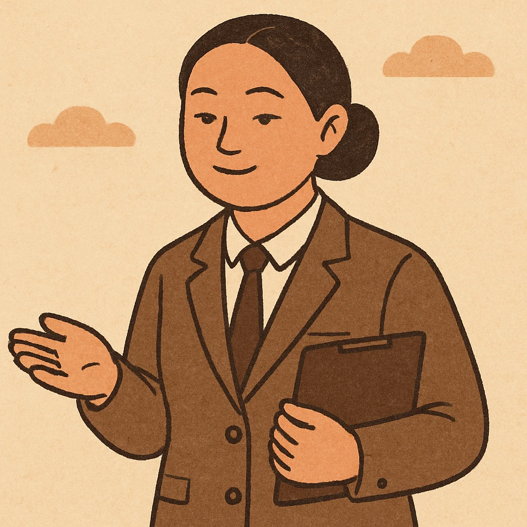Chinese professional agent, business attire, confident, modern, digital illustration, simple background emoji