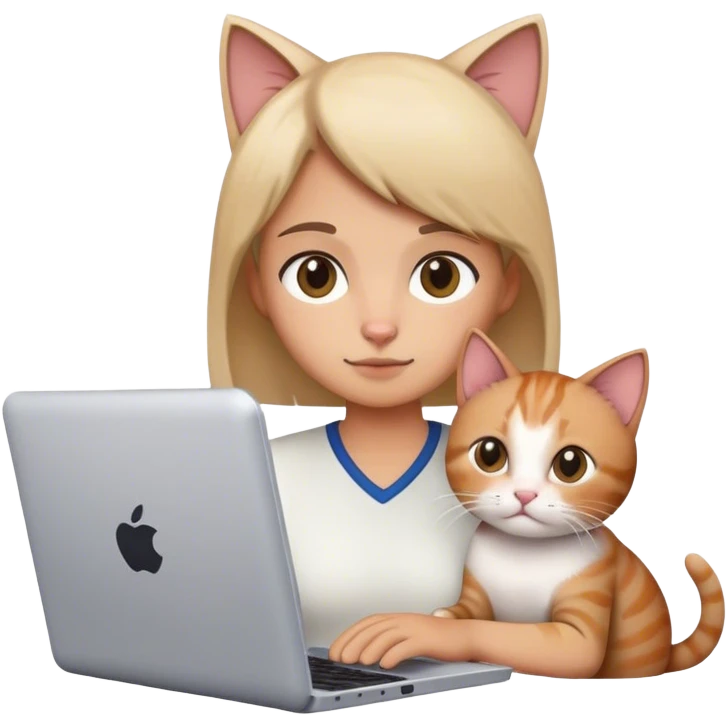 A person with a cat and a computer  emoji