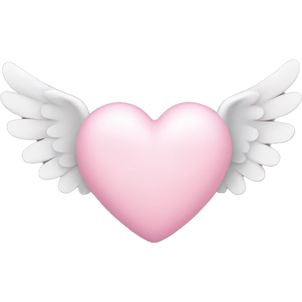 soft pink heart with wings emoji