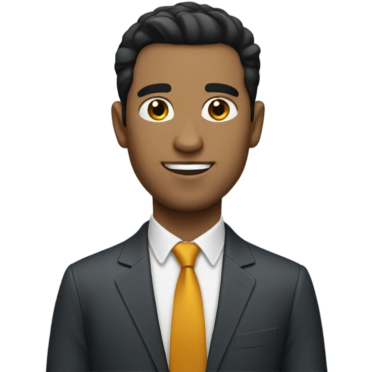 business man short straight black hair fluffy emoji