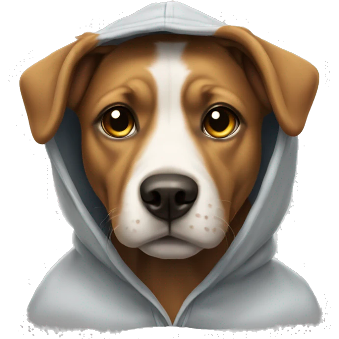 Dog wearning hoodi emoji