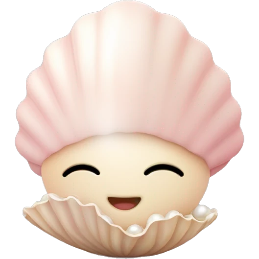 cute girlish light pink and biege decorated delicate, SHELL with a small pearl inside of it emoji