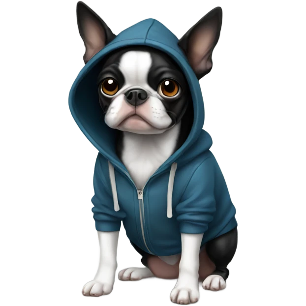 Boston terrier wearing a hoodie  emoji