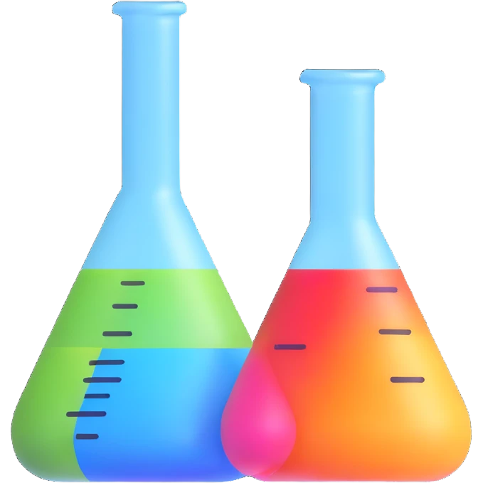 laboratory flask with colorful chemicals emoji