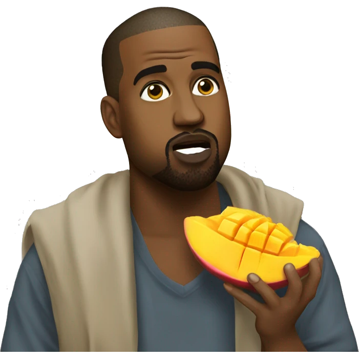 Kanye west eating mango emoji