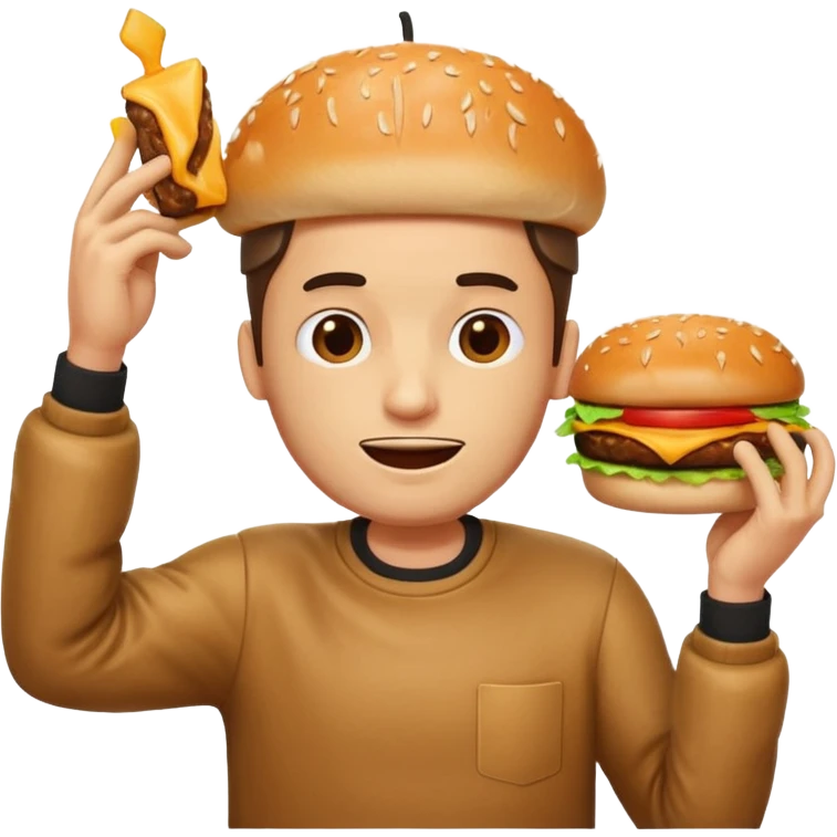 burger man dabbing emoji