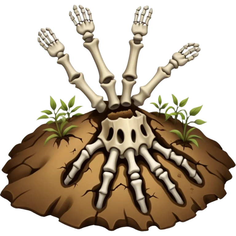 skeleton hand emerging from the ground emoji