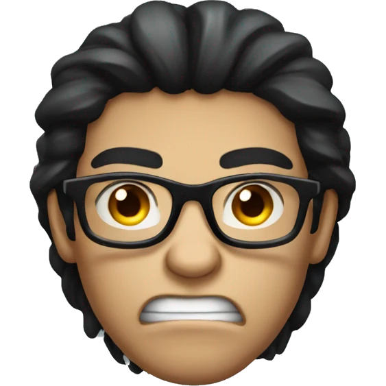 angry long dark hair boy glasses emoji
