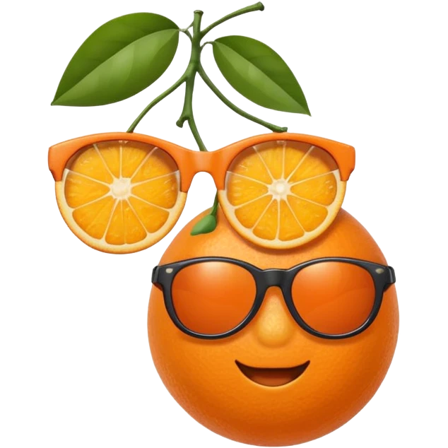 orange fruit in sunglasses emoji