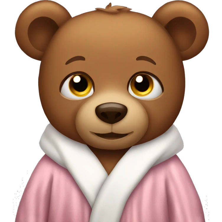 Brown Teddy bear wearing bath robe emoji