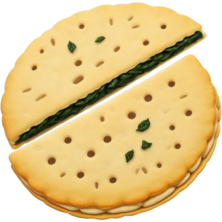 rice cracker senbei with seaweed emoji