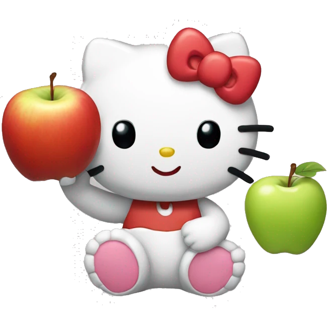 hello kitty eating apples emoji