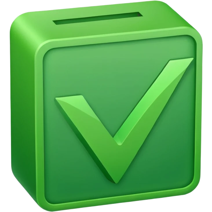green checkmark in the form of a checkbox, simple, clear, no text, variation 3 emoji