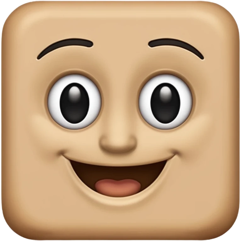 make a brown wall with 2 black eyes and a smile emoji