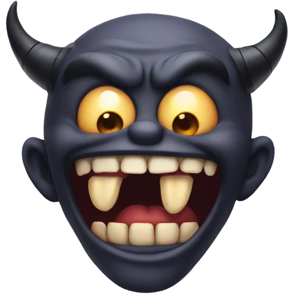 Demon emoji biting its lip  emoji