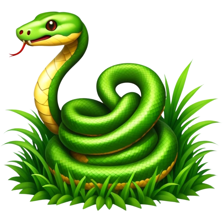 Grass with a snake emoji